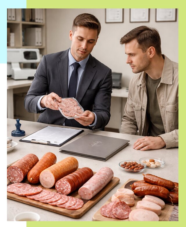 Сертификация колбасных изделий в Элисте от 7767 р. | Алешин-Элс