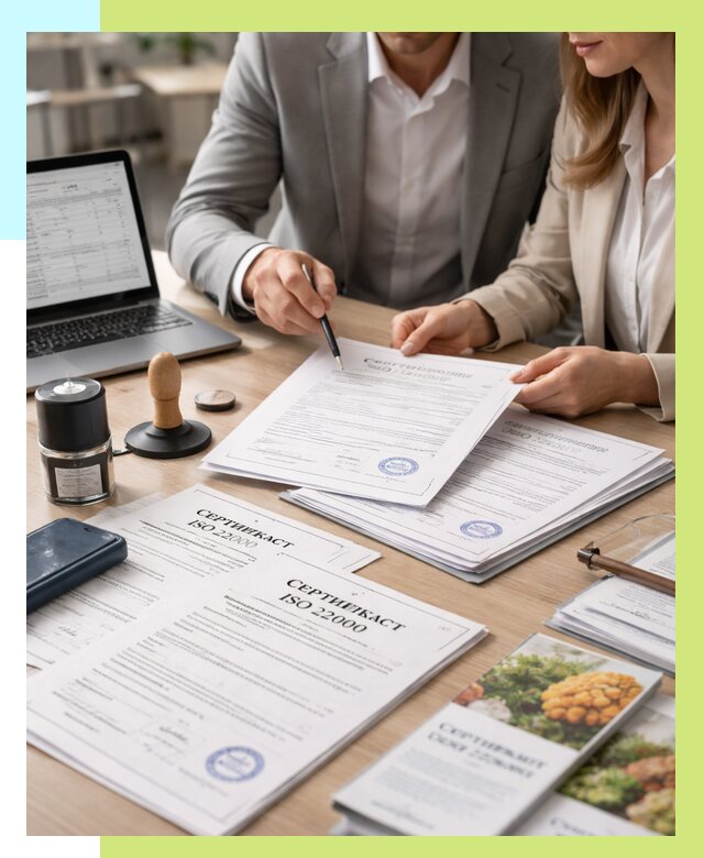 Сертификат ISO 22000 в Элисте от 41424 р. под ключ | Алешин-Элс